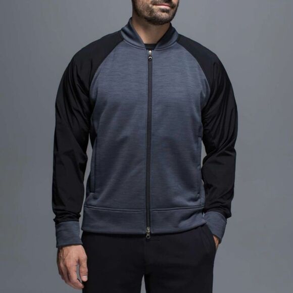 Lululemon Revolution Bomber Heathered Jay Grey / Black Size L - Picture 1 of 13
